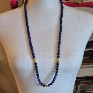 Navy Blue Gemstone Necklace